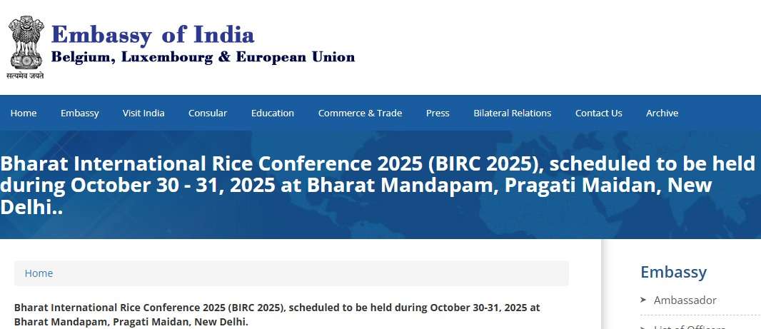 the Embassy of India in Belgium, Luxembourg and the EU in India