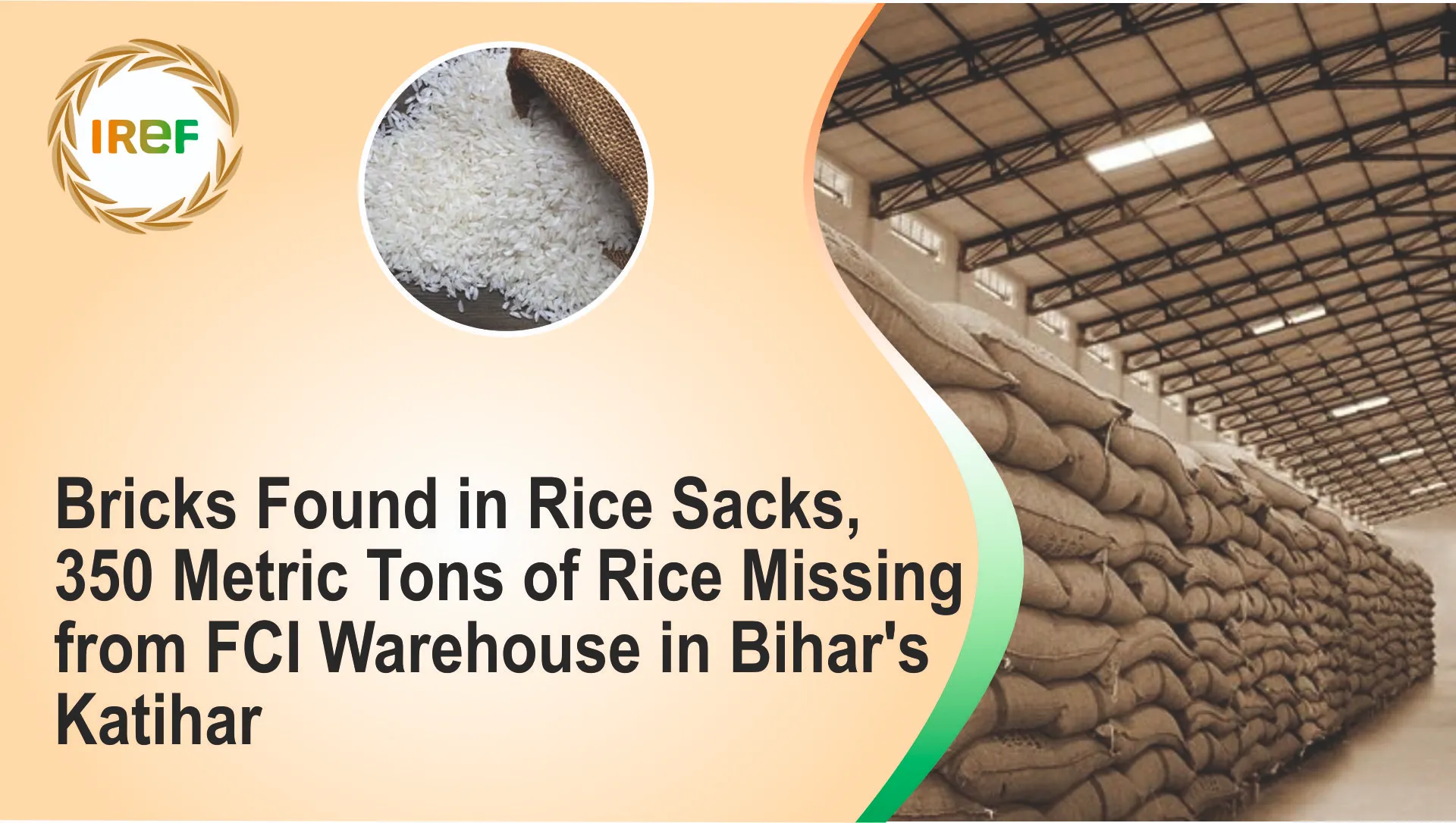 Rice Black Marketing Case: 350 MT Rice Missing, Bricks Found Rice Sacks in FCI, Bihar