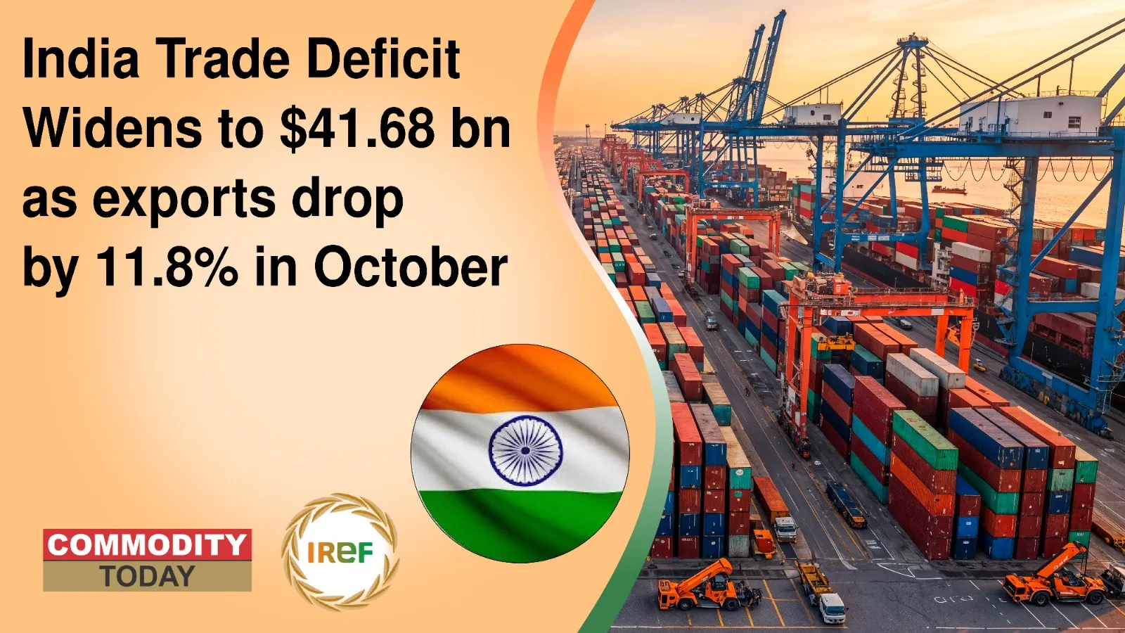 India Trade Deficit Widens to $41.68 bn as exports drop by 11.8% in October