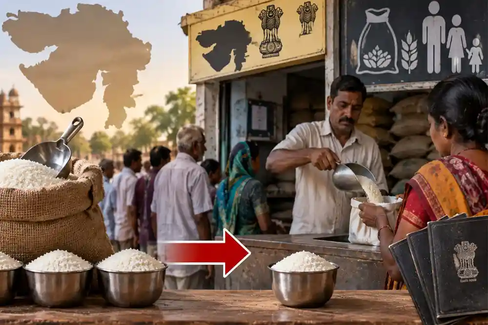 Gujarat Ration Shock Rice Quota Slashed From 3 Kg to Just 1 Kg Per Person