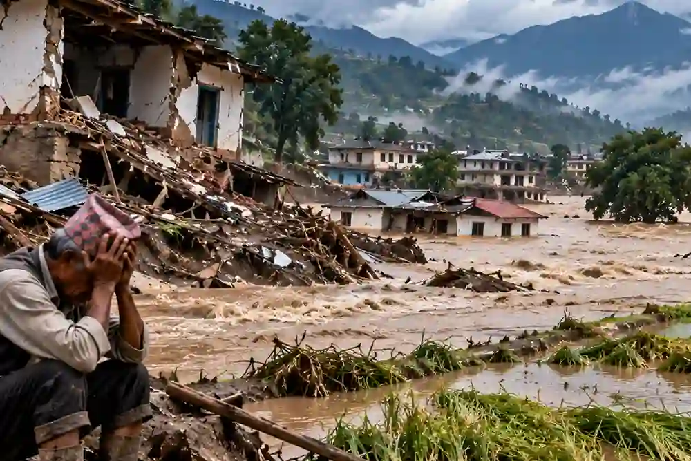 How Nepal Floods Impact Homes And Rice Fields