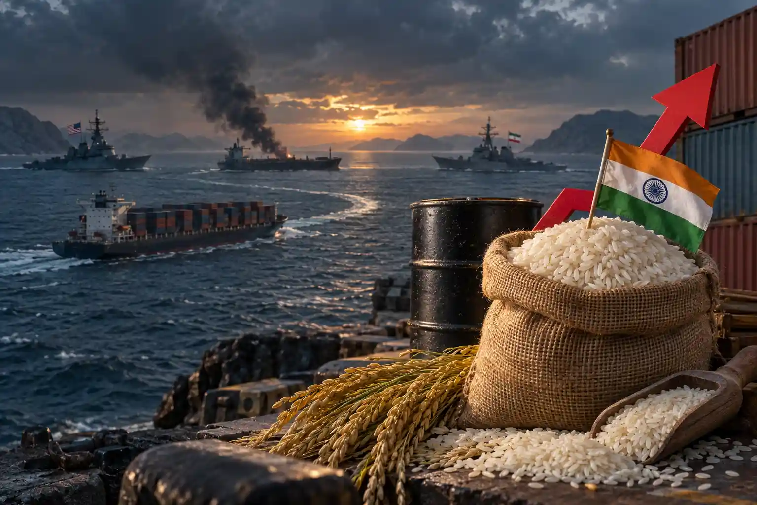 How does ongoing US-Iran war affect rice prices in India