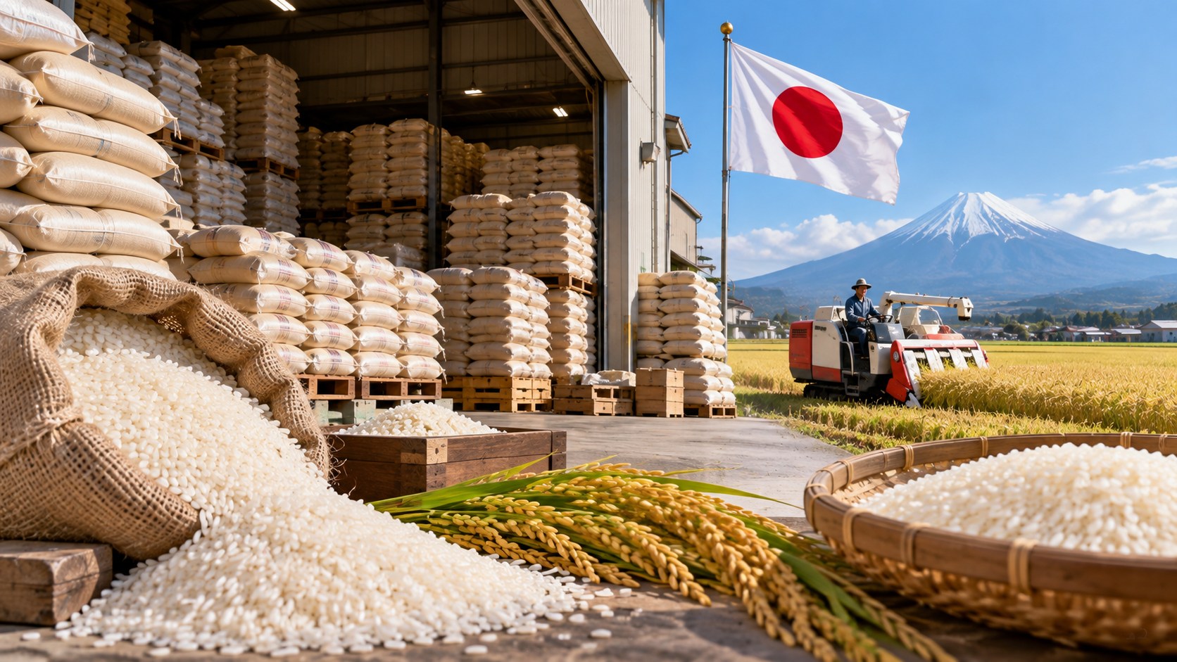 Japan Faces Severe Rice Surplus as Unsold Stock and Strong New Harvest Crash Prices