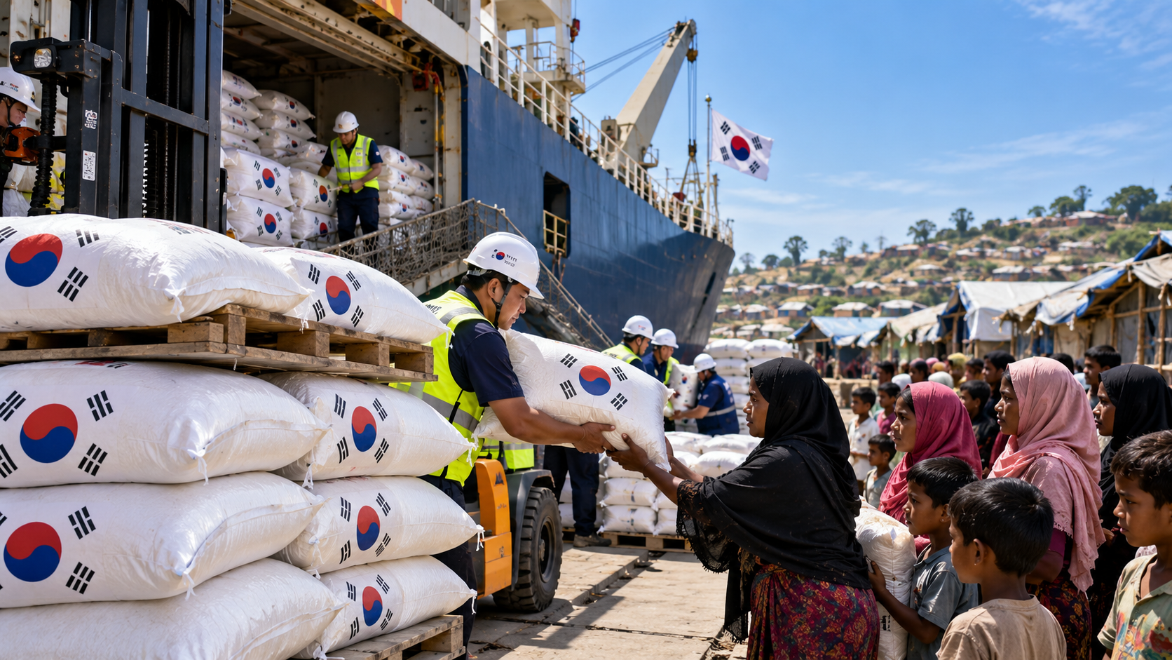 South Korea Sends 15,000 Tonnes of Rice to Support Rohingya Refugees