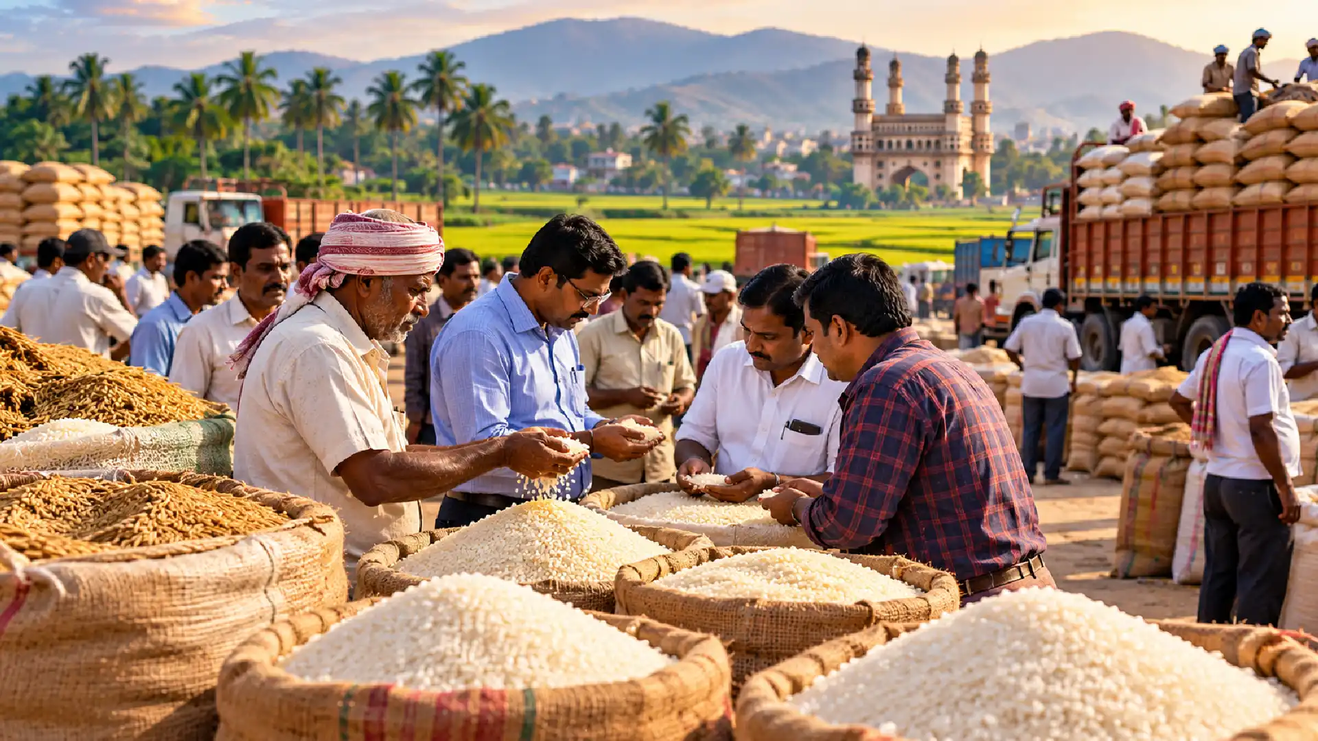 Surge in Rice Prices Attract Out-of-State Traders to Telangana