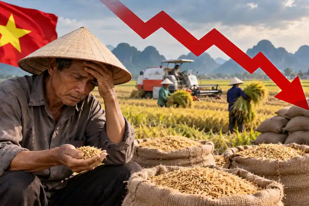 Vietnam Rice Farmers Face Losses as Paddy Prices Fall 17%