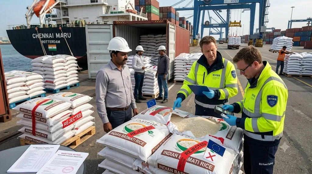 Why are Indian rice exports to EU facing challenges